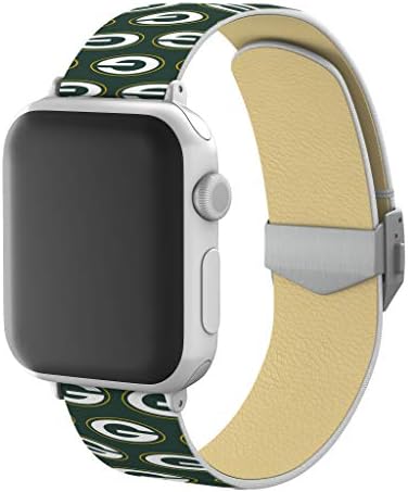 Green Bay Packers Целосна Печати Види Бенд со Врежани Тока Компатибилен со Apple Watch - 38/40mm Ленти